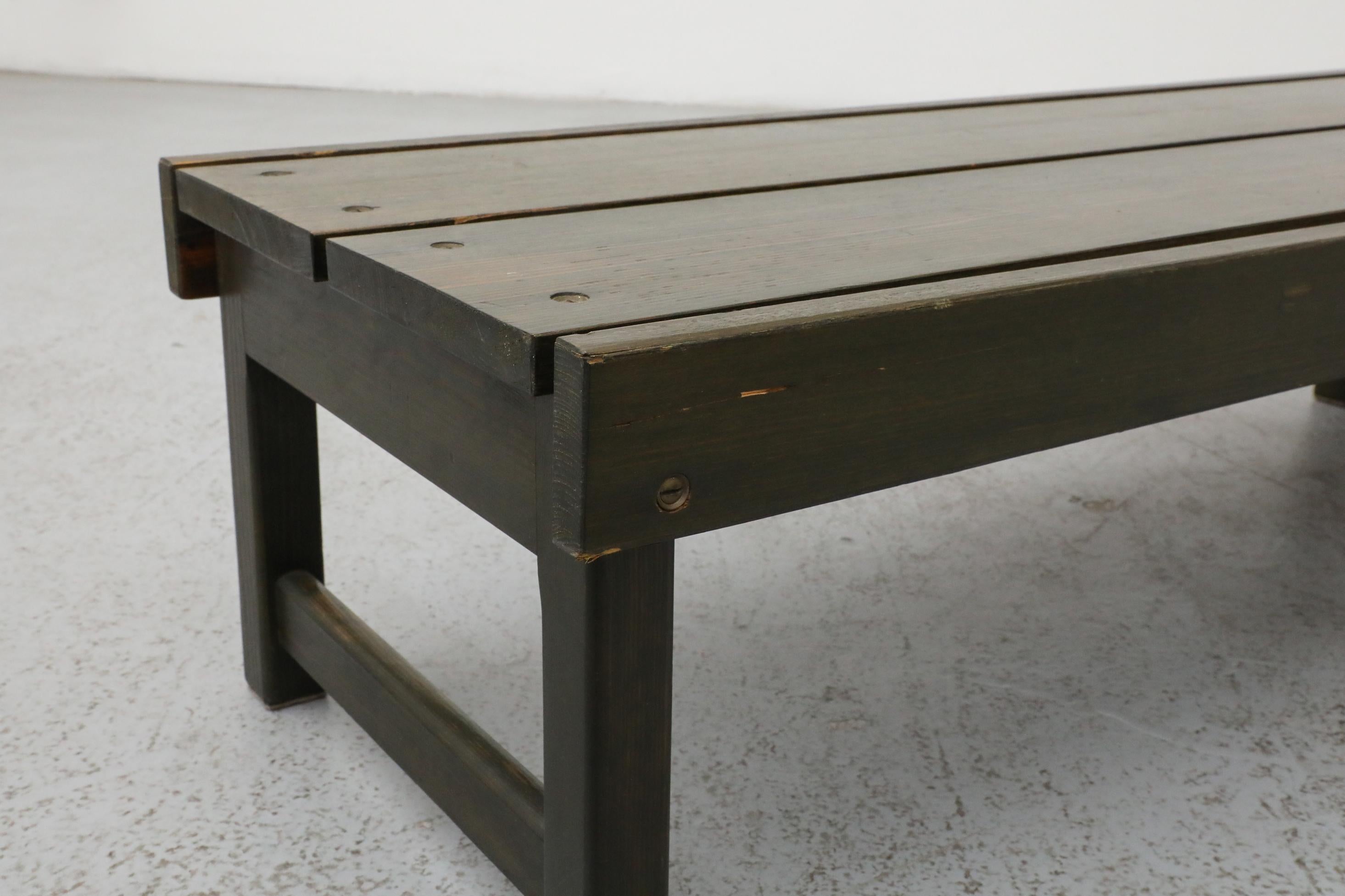 Futurum Green Stained Pine Bench by Rastad & Relling, Norway, 1960s For Sale 10
