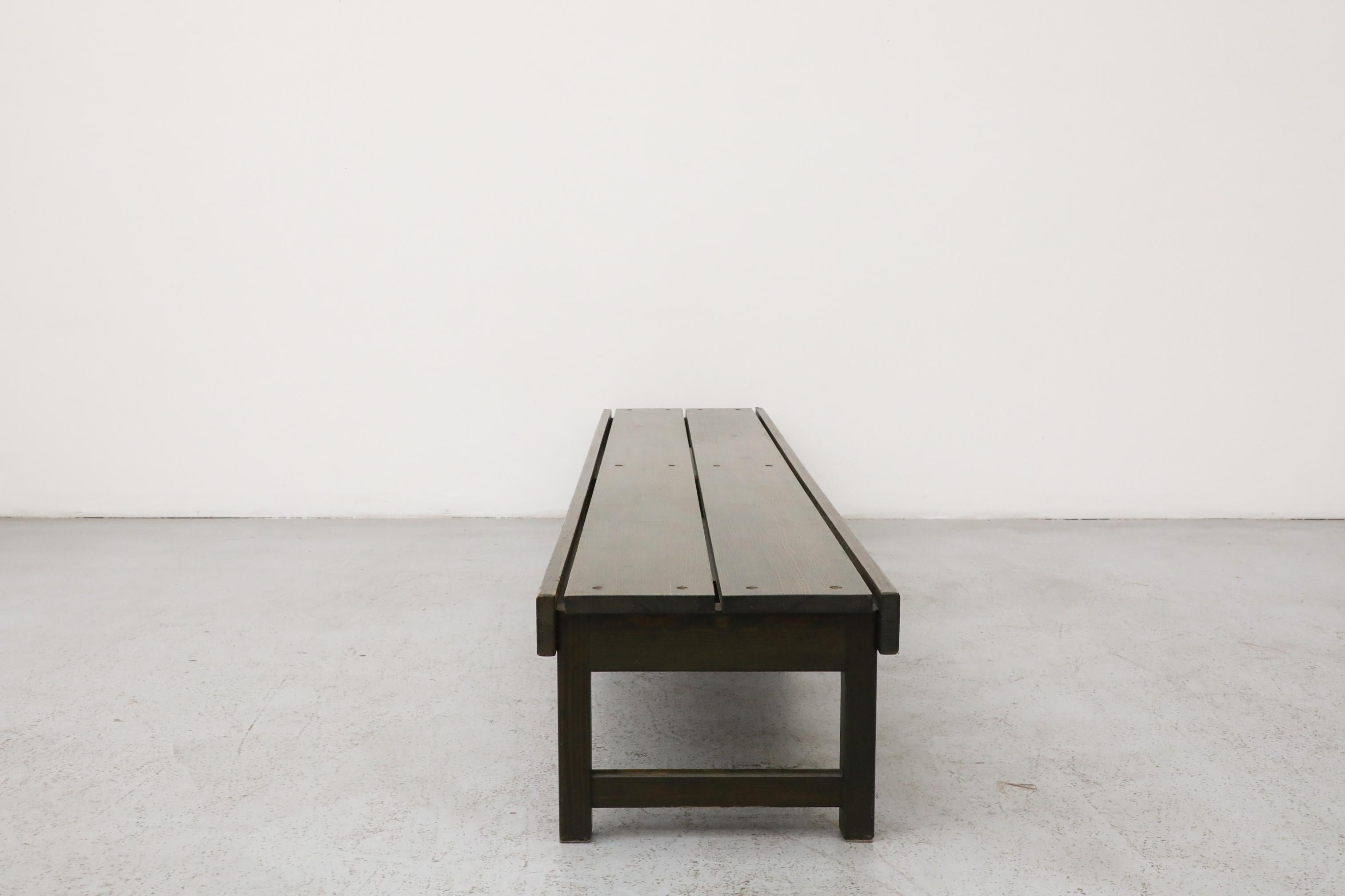 Norwegian Futurum Green Stained Pine Bench by Rastad & Relling, Norway, 1960s For Sale