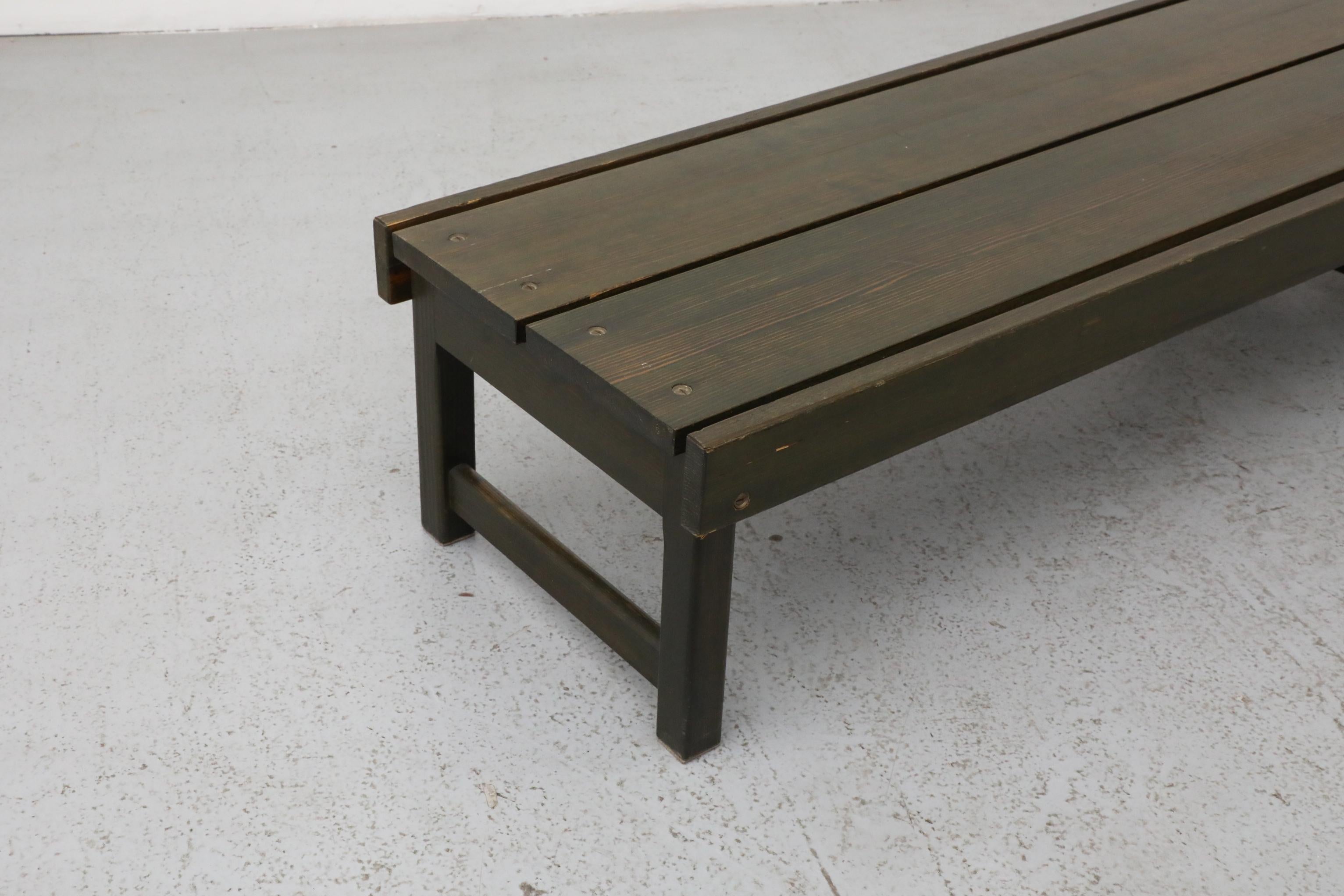 Futurum Green Stained Pine Bench by Rastad & Relling, Norway, 1960s For Sale 2