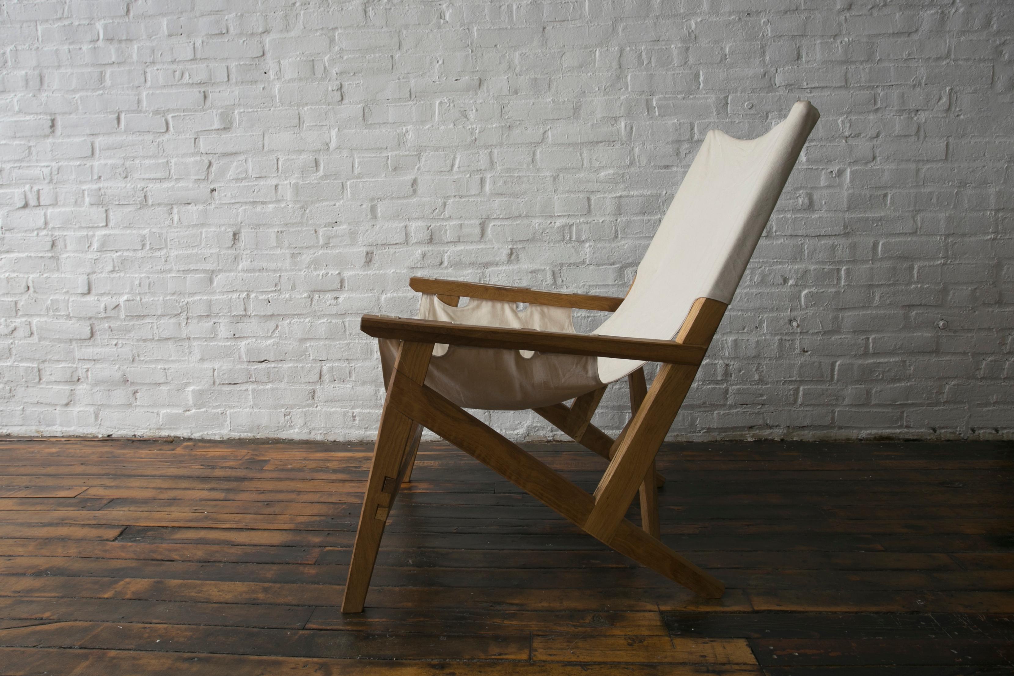Contemporary Fuugs Sling Chair Blackened Oak with Black Sling For Sale
