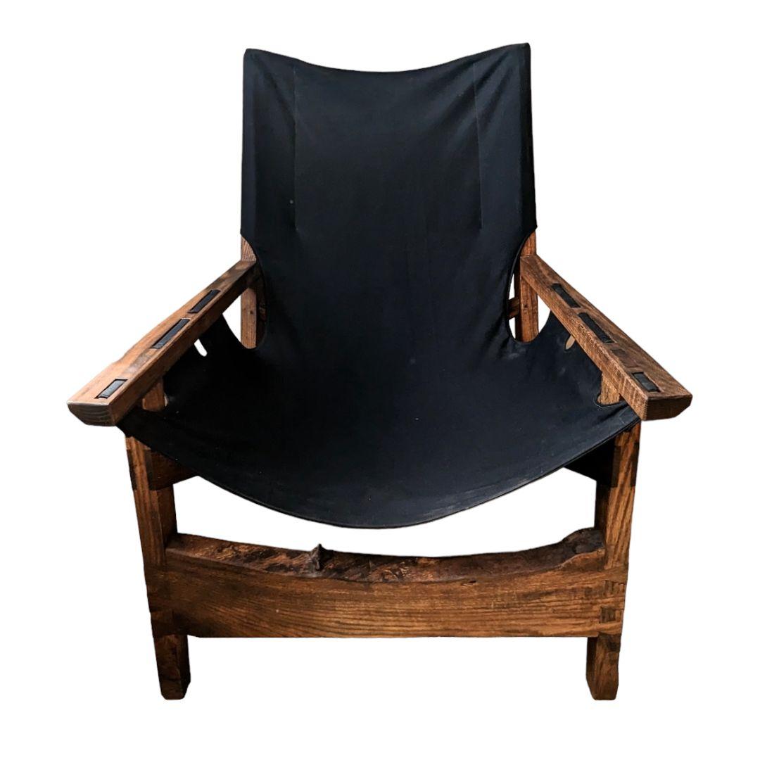 Fuugs Sling Chair Blackened Oak with Black Sling For Sale 2