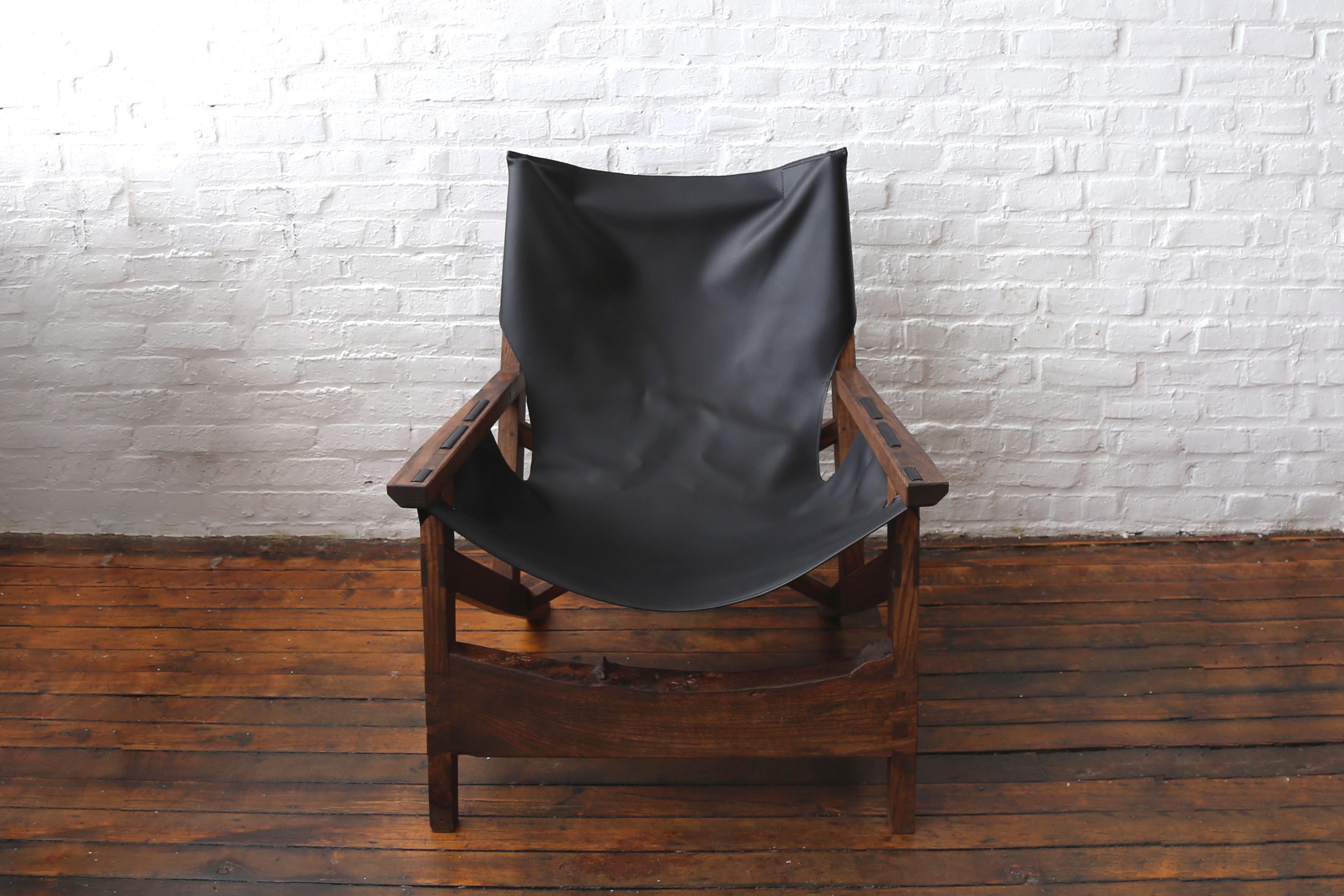We are excited to announce that as of Summer 2023 we have a black cactus leather sling option for our original sling chair design. This is our radical, sustainable, gorgeous alternative to using animal products in our furniture. We are a