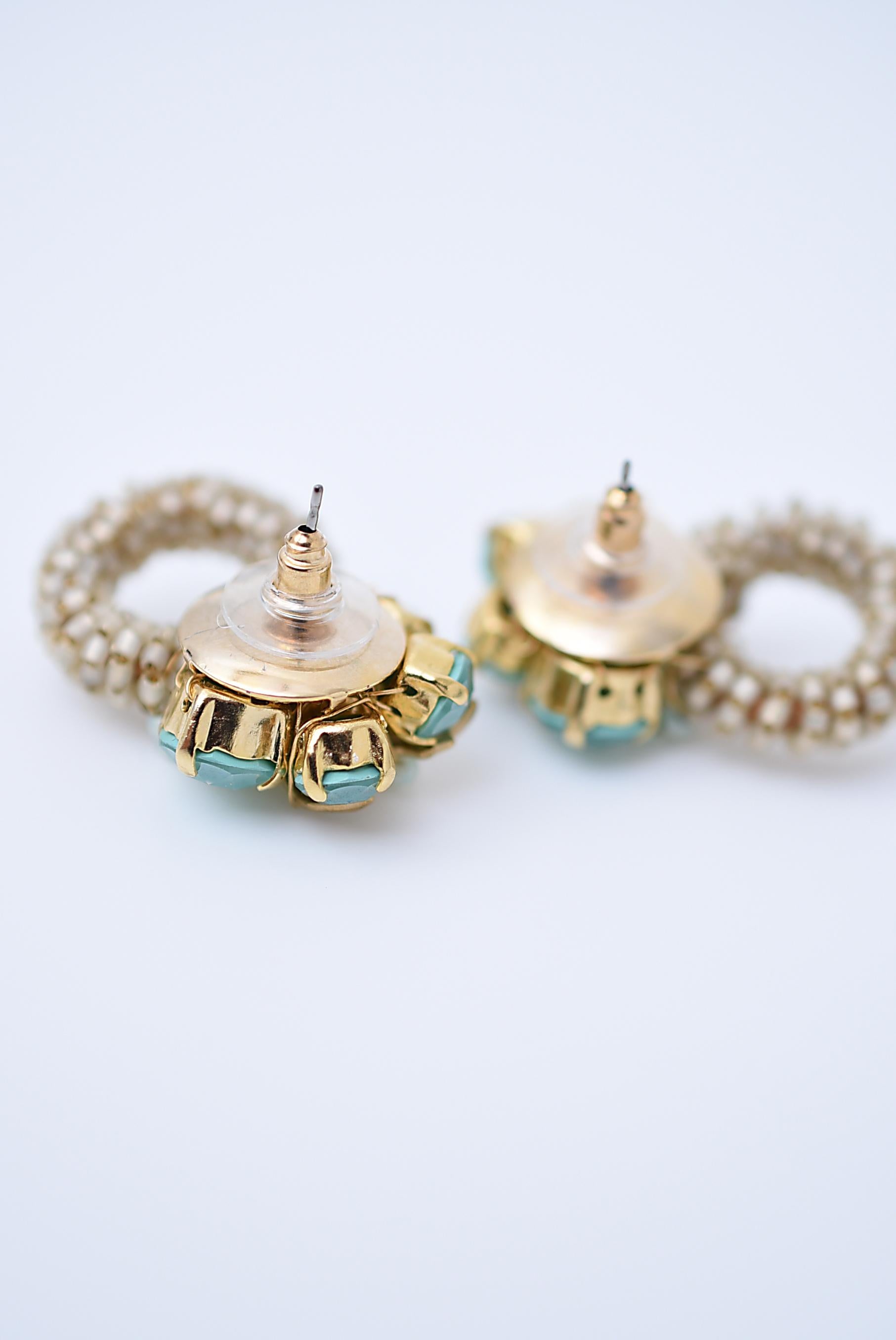 Artisan fuusenkazura bouquet earring / vintage jewelry , vintage beads, vintage earring For Sale