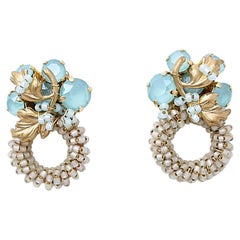 Boucles d'oreilles bouquet fuusenkazura / bijoux vintage, perles vintage, boucles d'oreilles vintage
