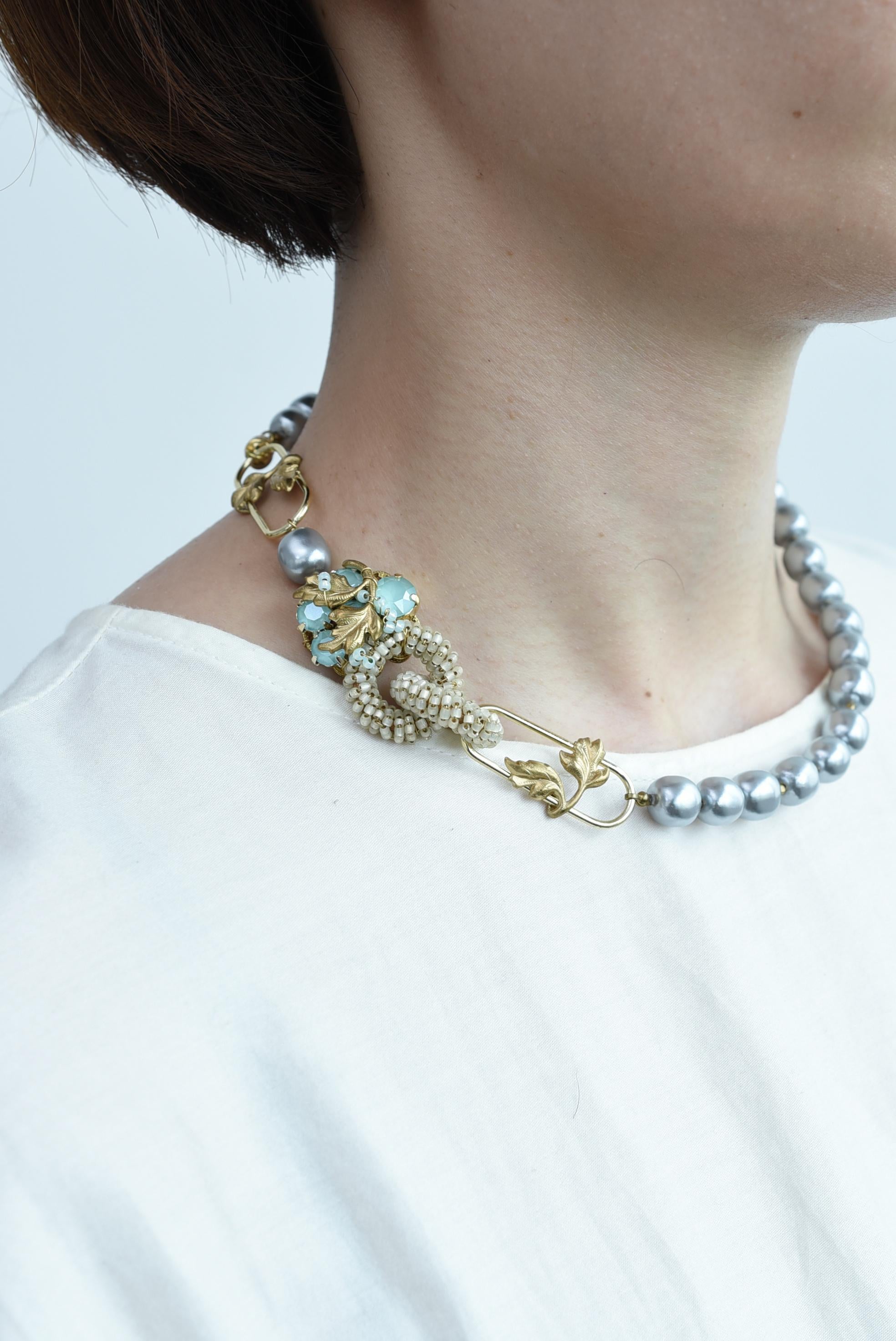 Collier fuusenkazura / bijoux vintage, perles vintage, collier en vente 4