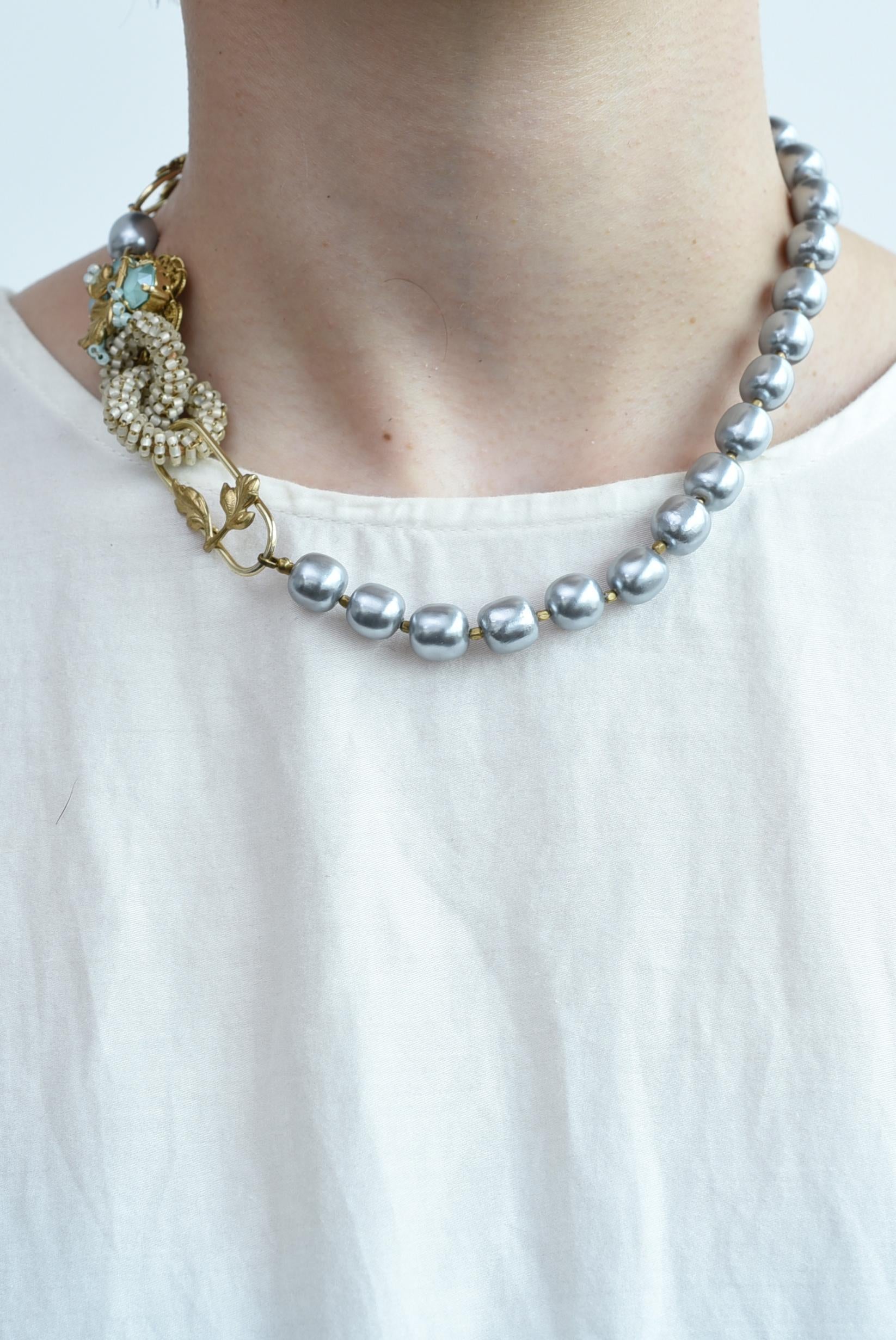 Collier fuusenkazura / bijoux vintage, perles vintage, collier en vente 3