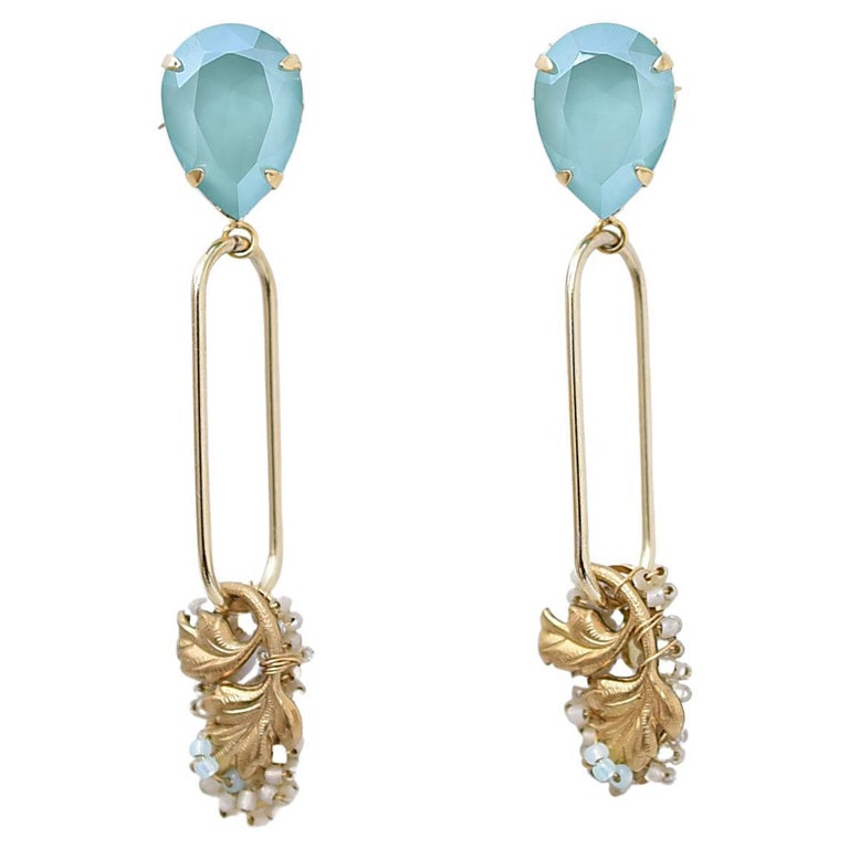 fuusenkazura oval ring earring / vintage earring, vintage jewelry, beads earring For Sale at 1stDibs