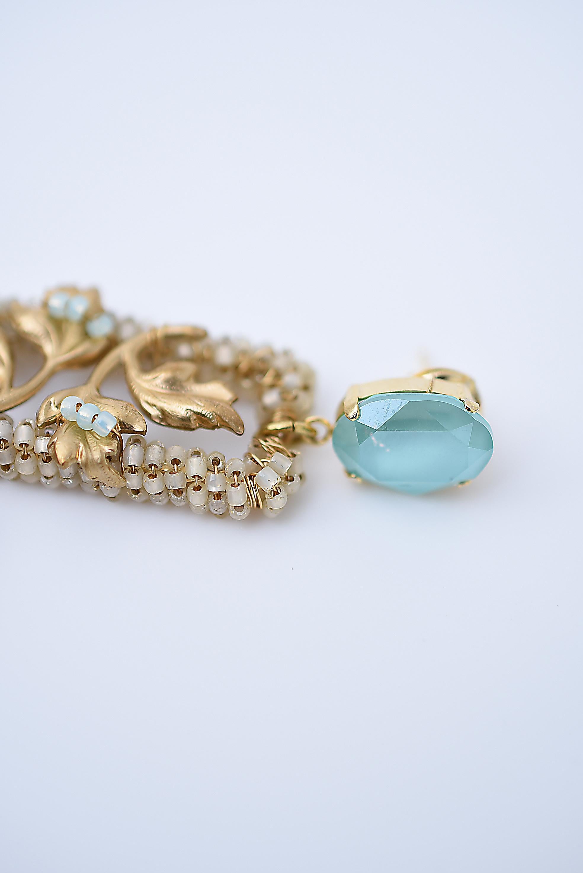 Boucles d'oreilles carrées fuusenkazura / bijoux vintage, perles vintage en vente 1