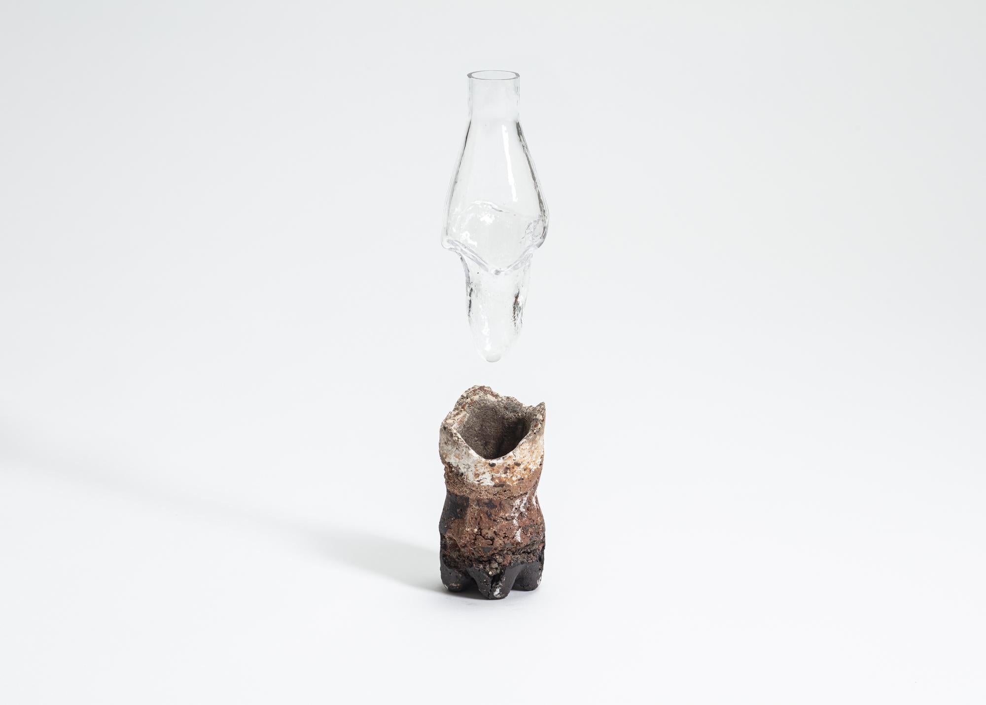 FUWA FUWA, No 2 bottle by Yusuke´ Y. Offhause
One of a Kind, the work is in two parts (ceramic and glass).
Dimensions: D 6.5 x W 6.5 x H 21 cm.
Materials: stoneware, porcelain, glass.

Yusuke´ Y. Offhause:
