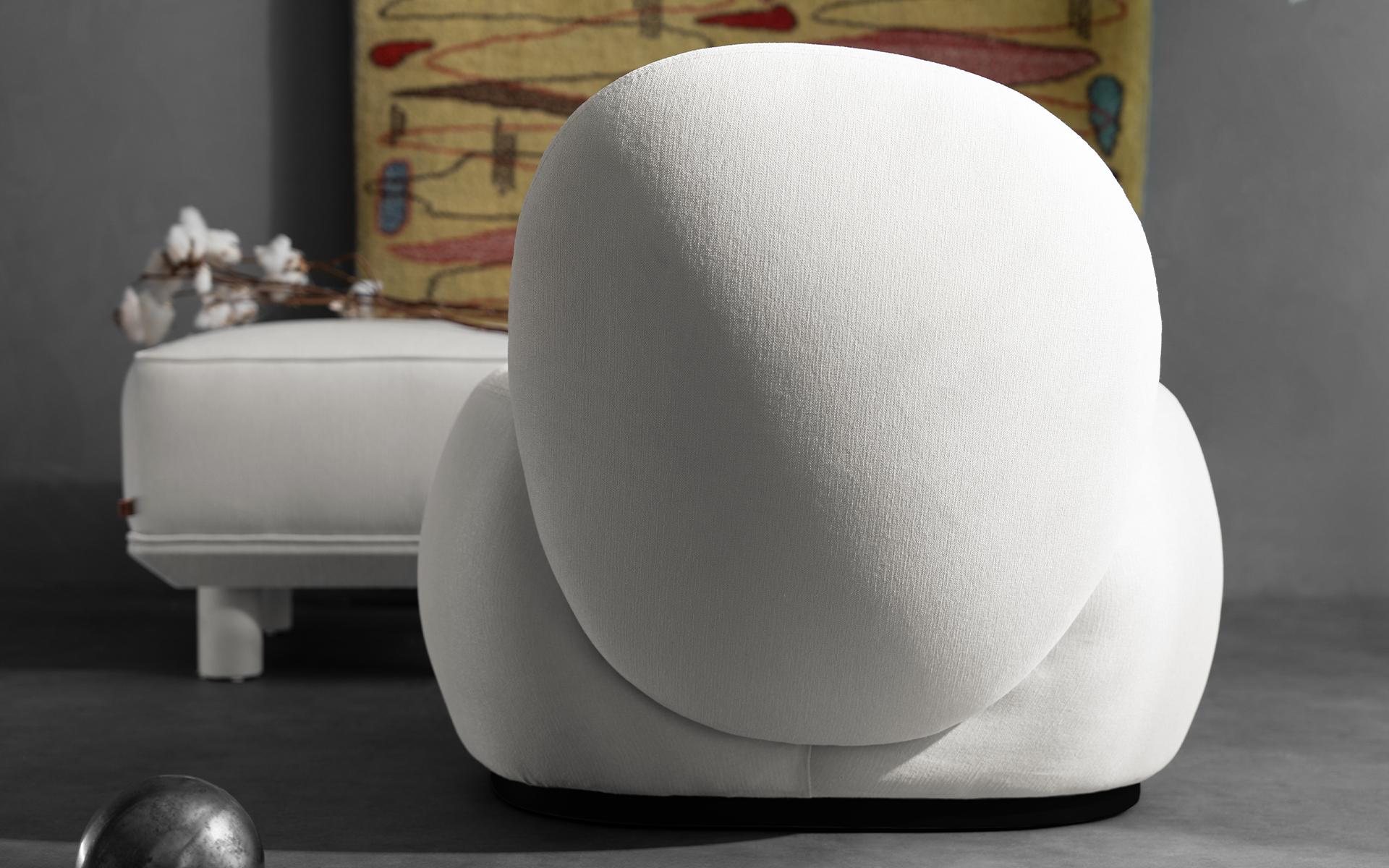 Fuyu XS Sillón moderno tapizado blanco Bergere by Lagu Turco en venta