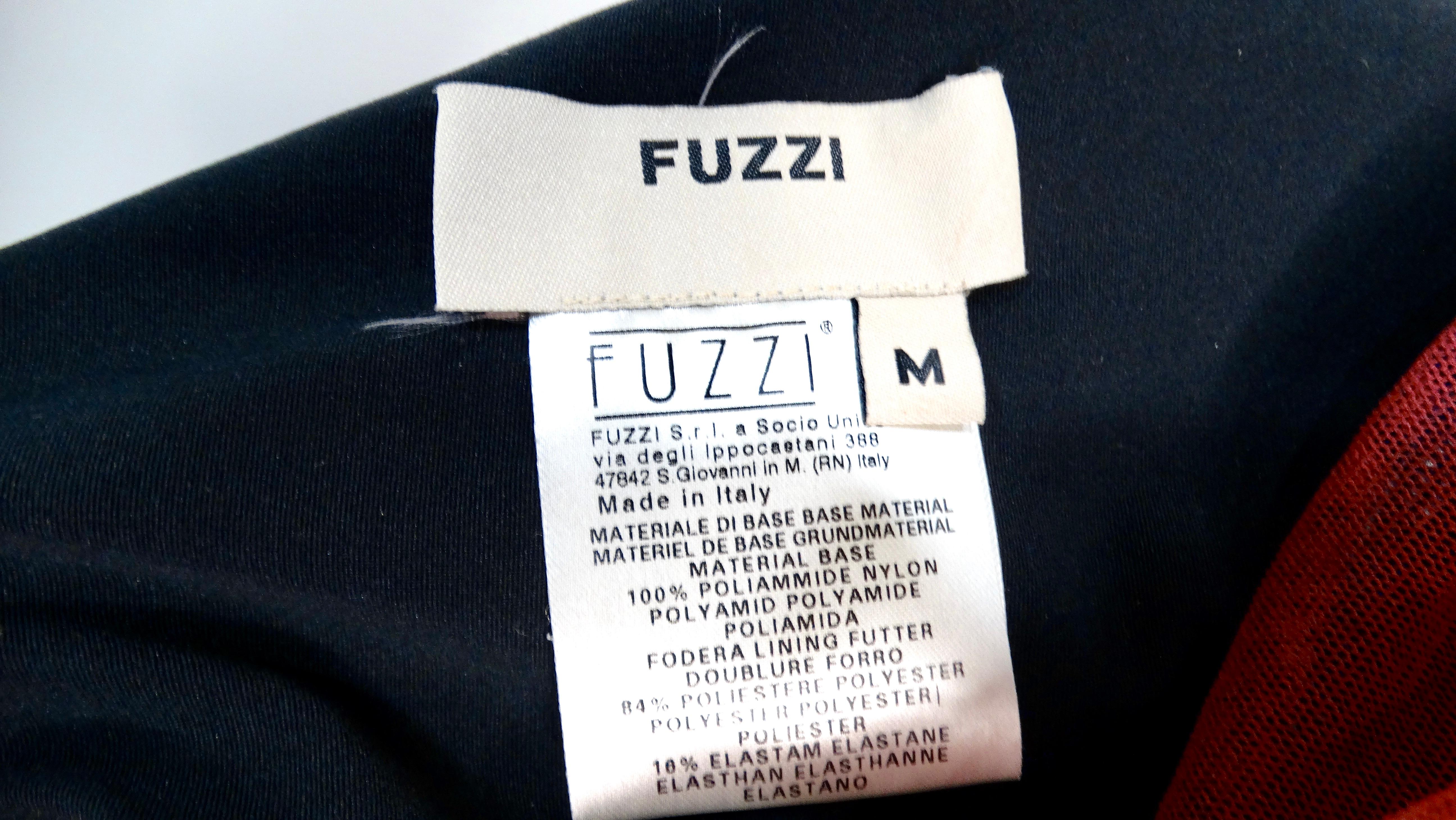 Fuzzi 1990s Burgundy Animal Print Mesh Strapless Midi Dress For Sale 3