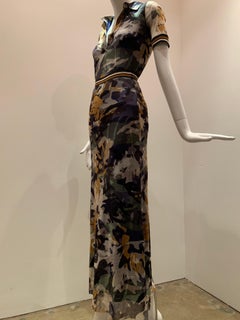 Fuzzi By Jean Paul Gaultier Stretch Tulle 2-Piece Blouse & Skirt In Camouflage