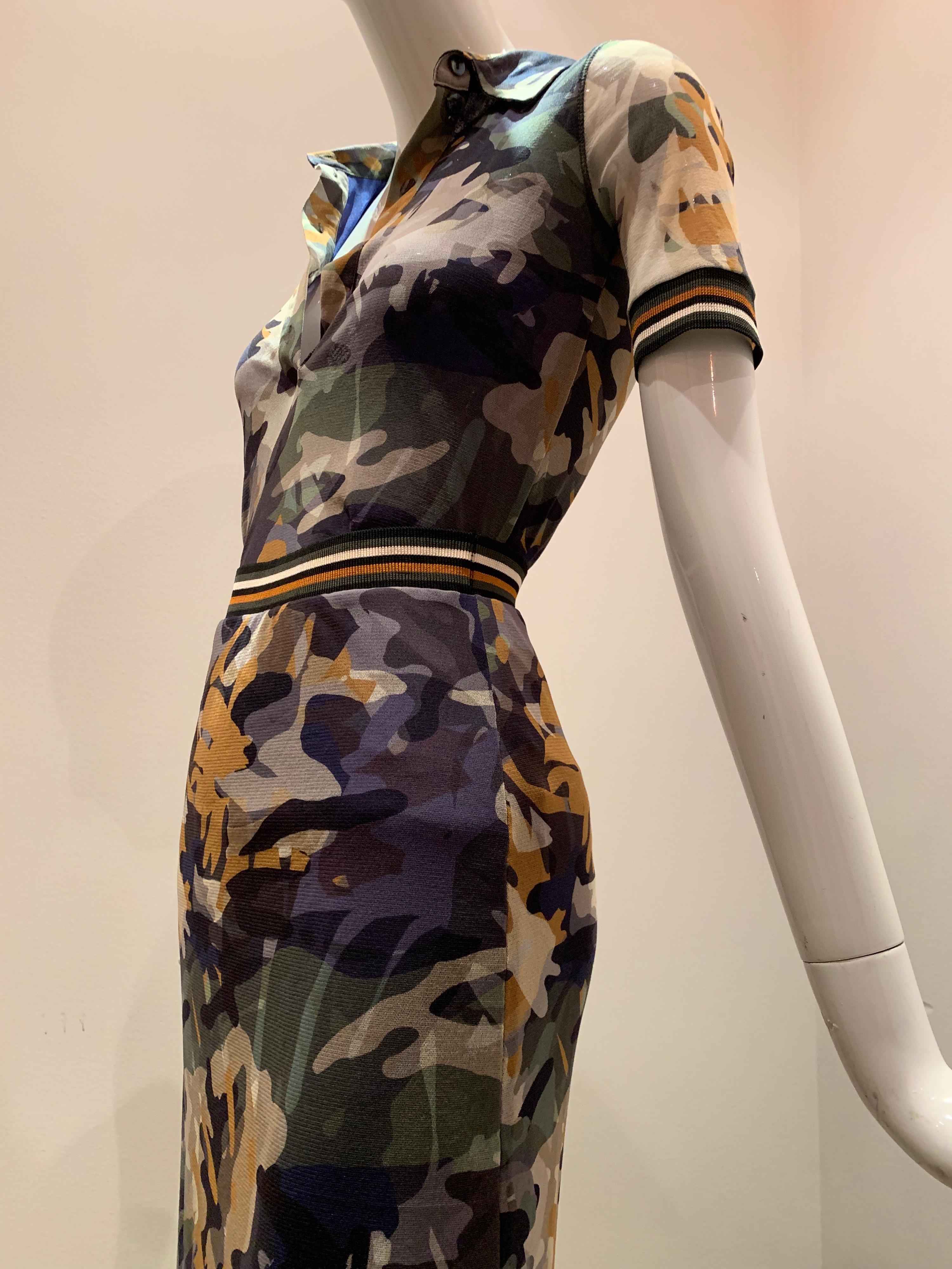 Fuzzi By Jean Paul Gaultier Stretch Tulle 2-Piece Blouse & Skirt In Camouflage  3