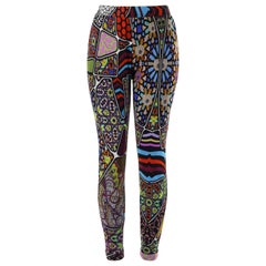 FUZZI Jean-Paul Gaultier c.2000's Multicolor Mesh-Legging-Hose mit gemischten Mustern