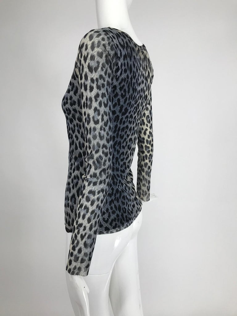 Fuzzi Jean Paul Gaultier Leopard Print Long Sleeve Mesh Top For Sale at ...