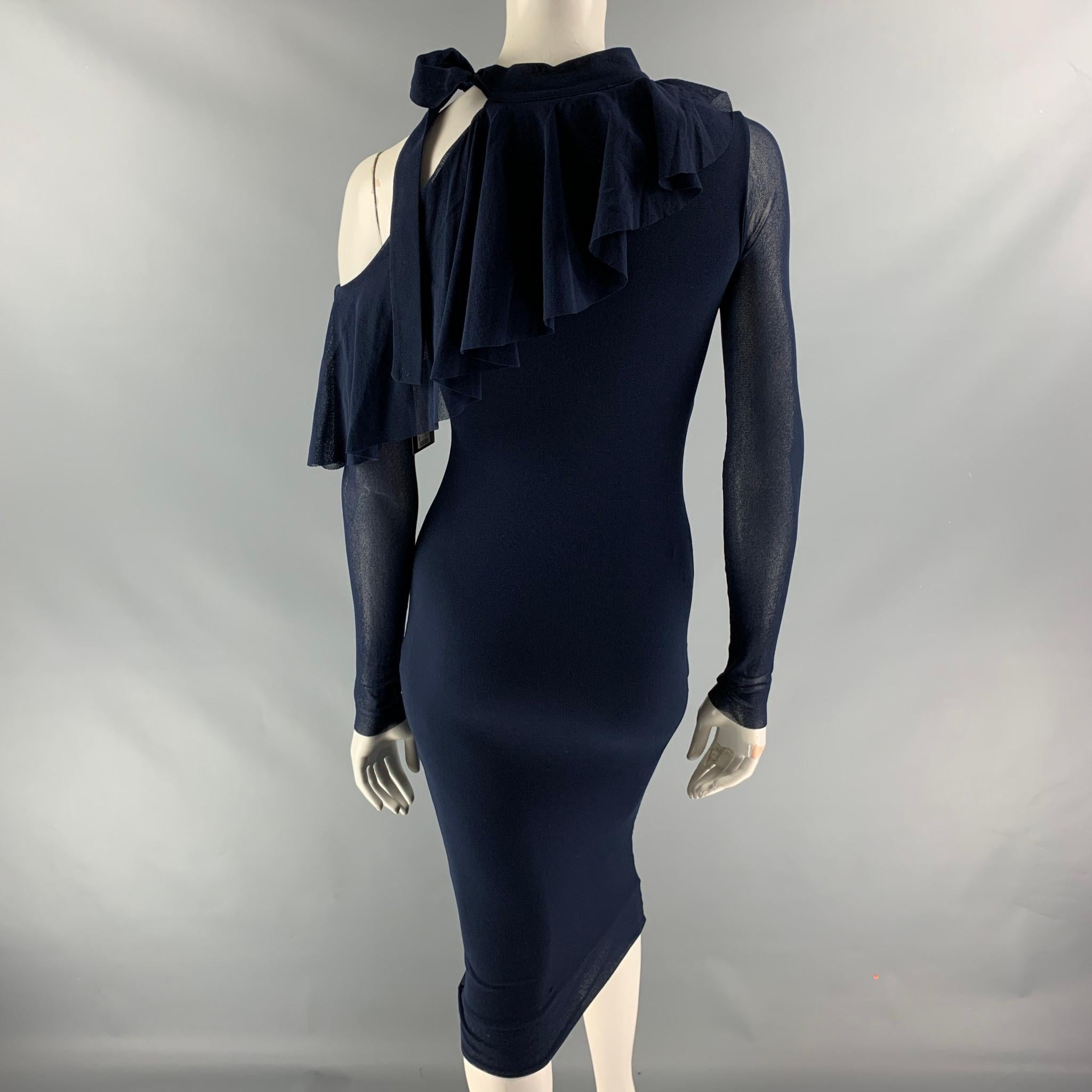 FUZZI Size XS Navy Solid Polyamide Dress In New Condition In San Francisco, CA