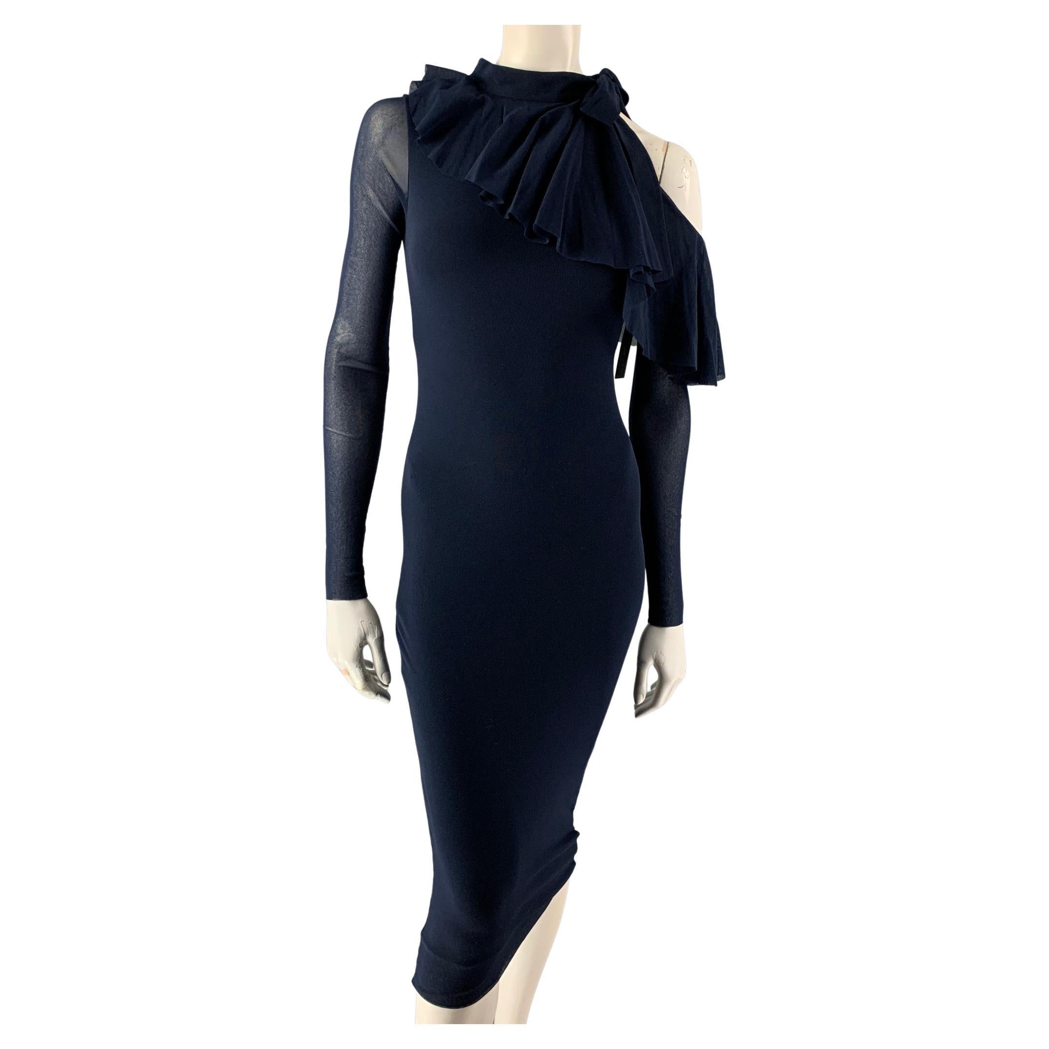 FUZZI Size XS Navy Solid Polyamide Dress