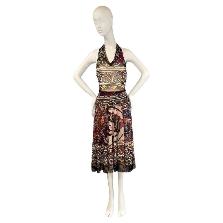 FUZZI Vintage mesh stretch halter backless midi dress at 1stDibs FUZZI Vintage mesh stretch halter backless midi dress at 1stDibs