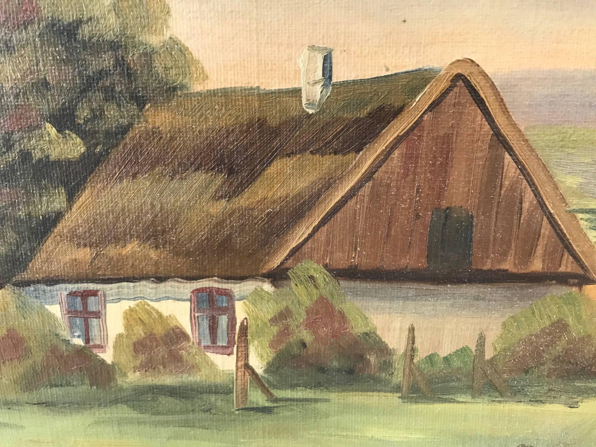Sin título: Paisaje rural - Painting de F. V. KLUWER JEPSEN