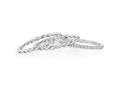 Twisted Diamond Band Set