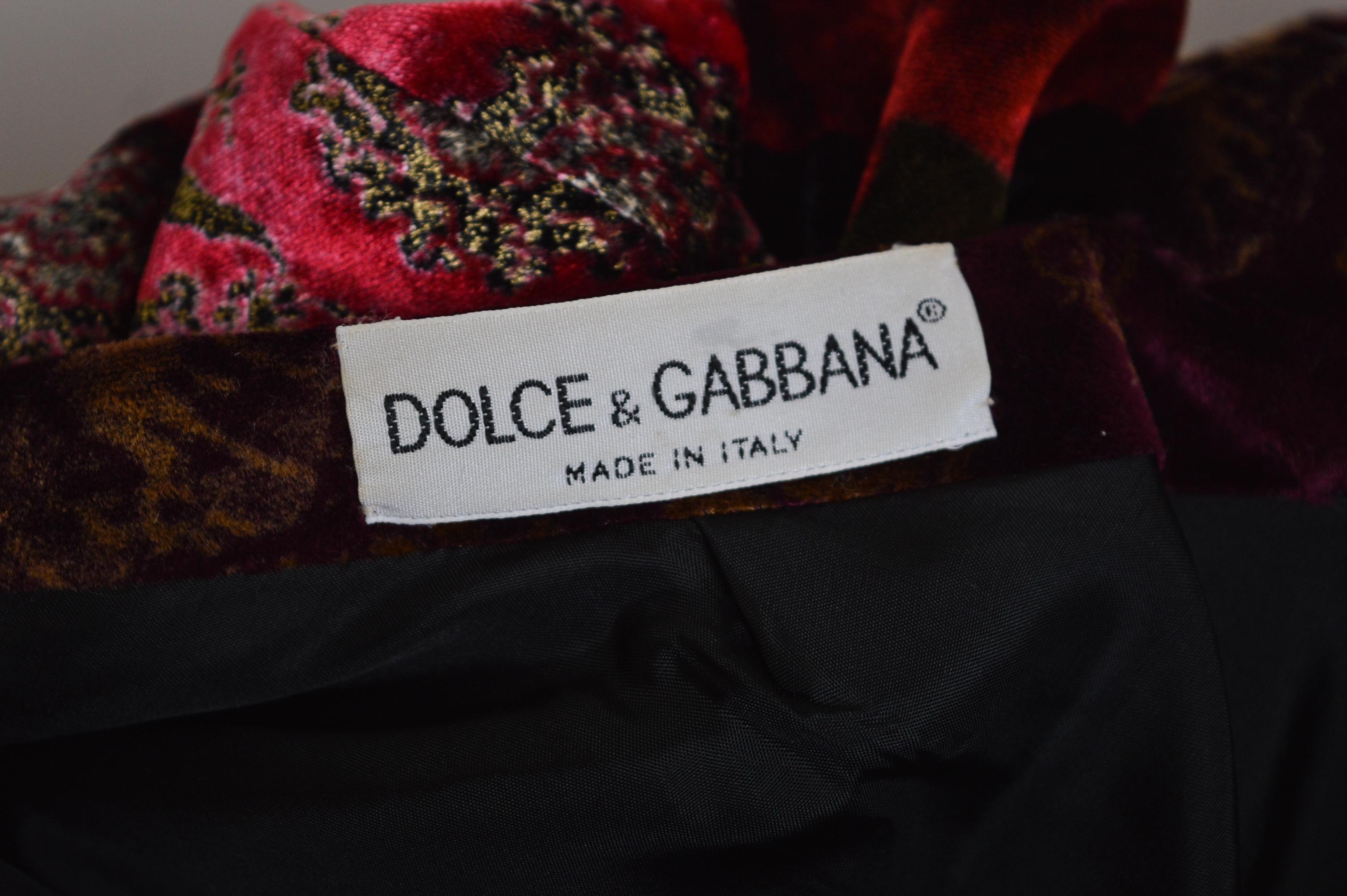 FW 1993 / 1994 DOLCE & GABBANA Runway Floral Velvet Patchwork Maxi Dress 2
