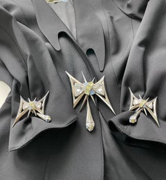 FW 1994 Rhinestone Brooch Thierry Mugler Bejewelled Jacket