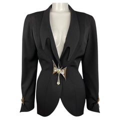 FW 1994 Broche de brillantes Chaqueta enjoyada Thierry Mugler