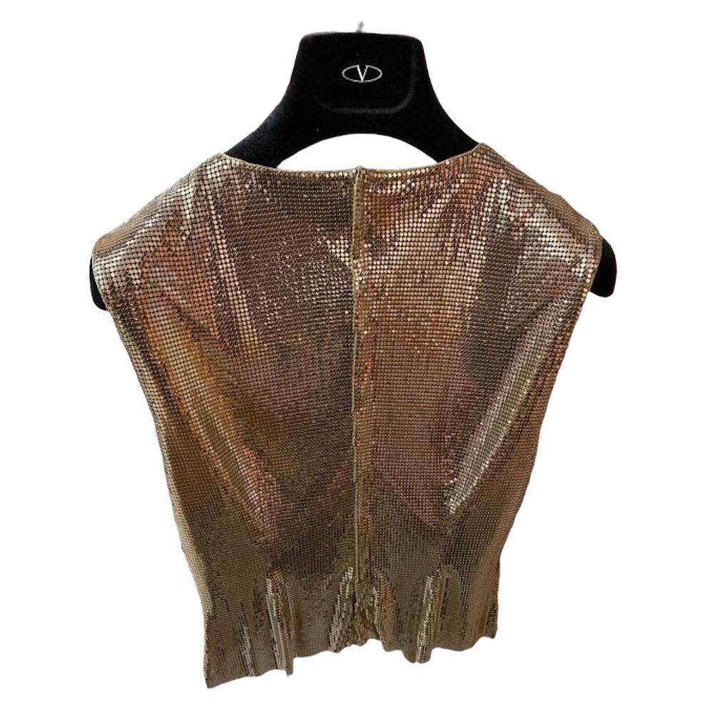 FW 1994 Gianni Versace Couture Gold Metal mesh Oroton Top

Zipper on the back
Size: IT - 40, US - 4

Made in Italy
Excellent condition.