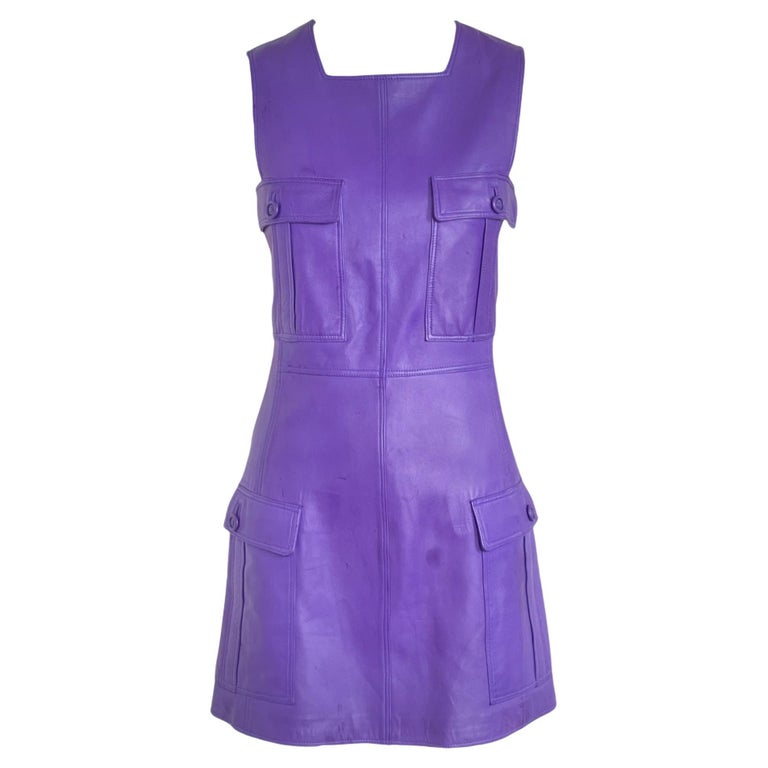 chinese dress ladies Lavender Haze Leather Mini Dress L main image 0