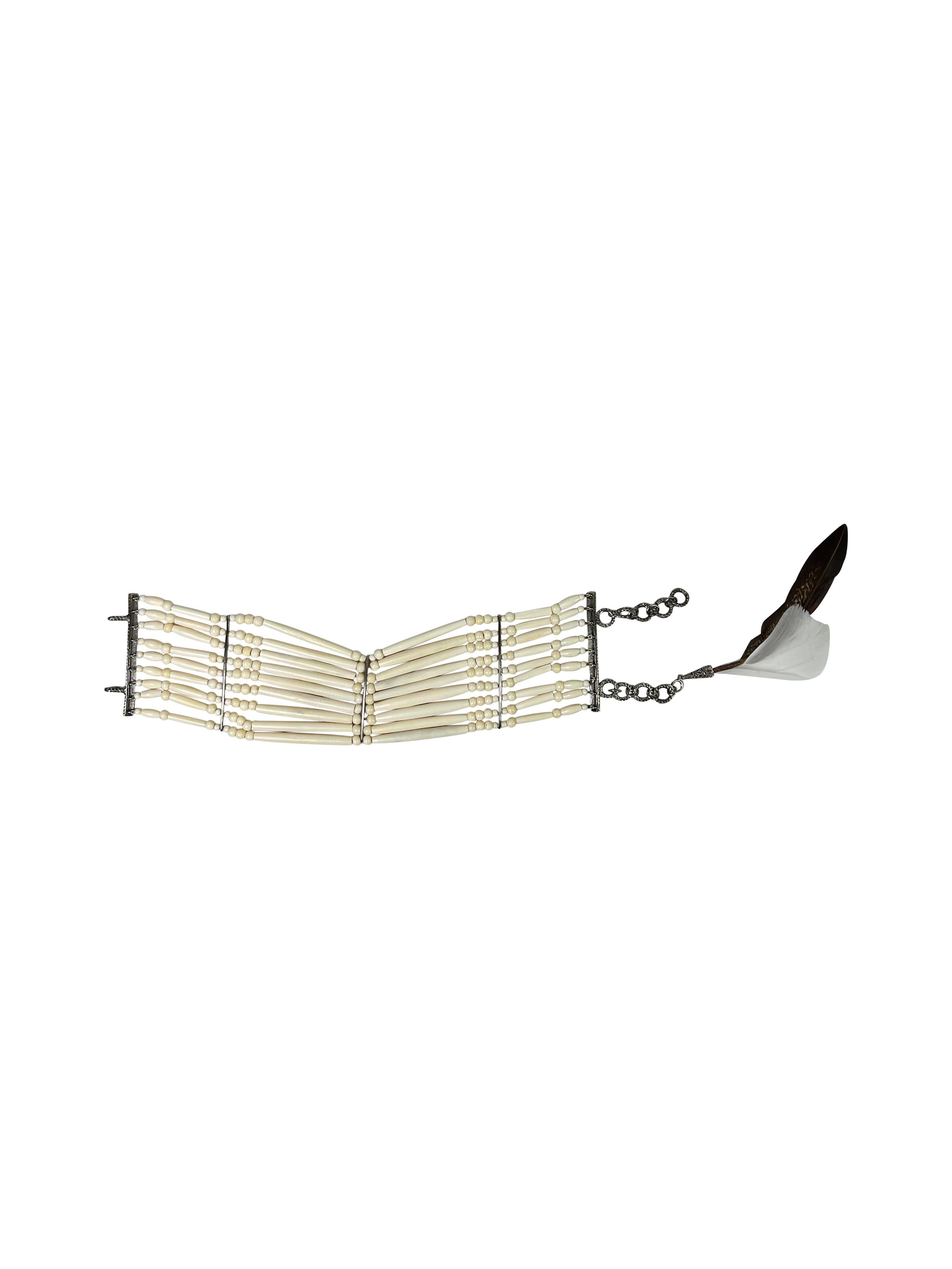 FW 1998 Dior by John Galliano Ivory Bone Masai Choker Necklace In Excellent Condition In Prague, CZ