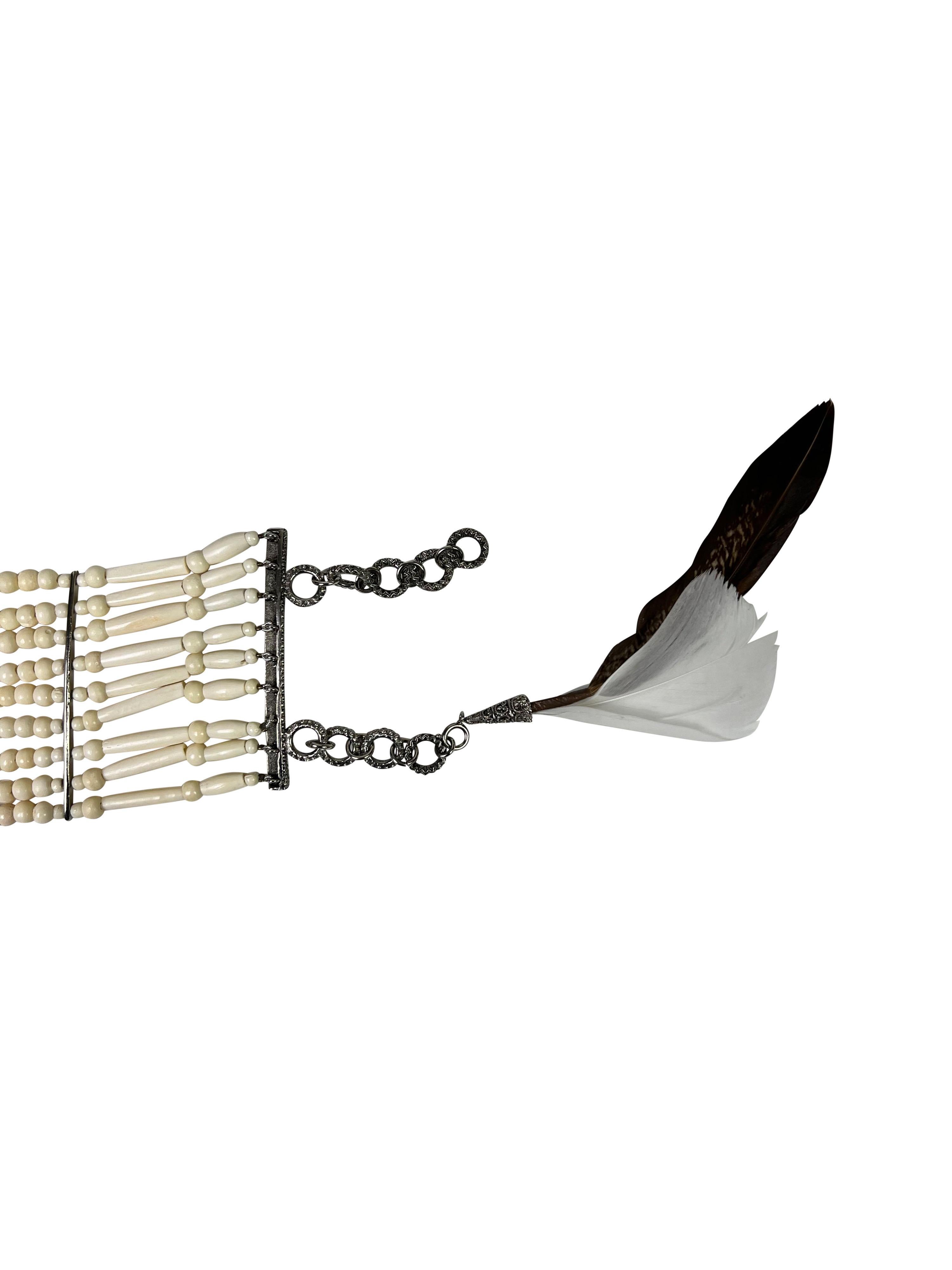 Women's or Men's FW 1998 Dior by John Galliano Ivory Bone Masai Choker Necklace
