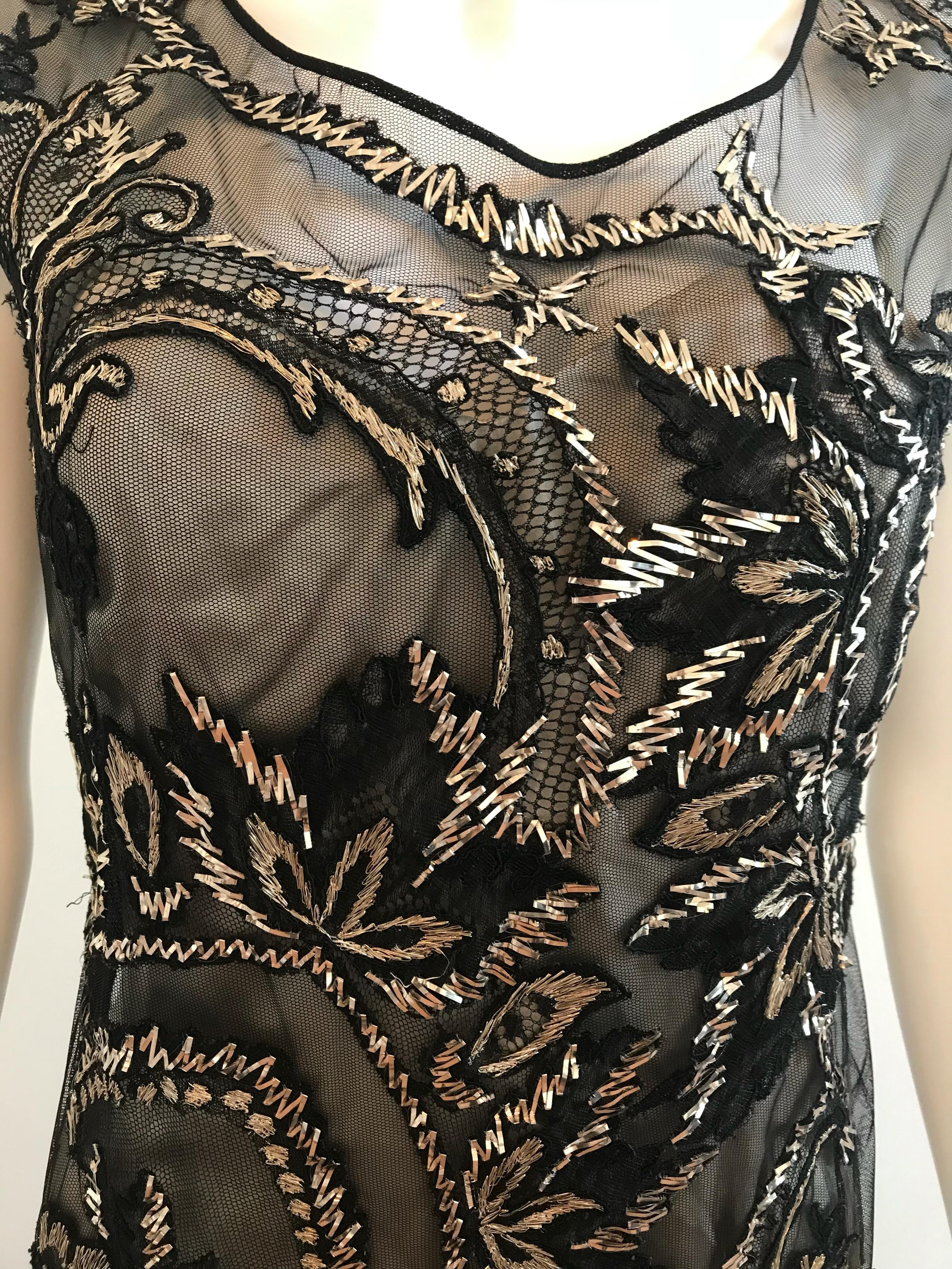 FW 1998 Gianfranco Ferre Metallic Embroidered Tulle Evening Gown For Sale 13