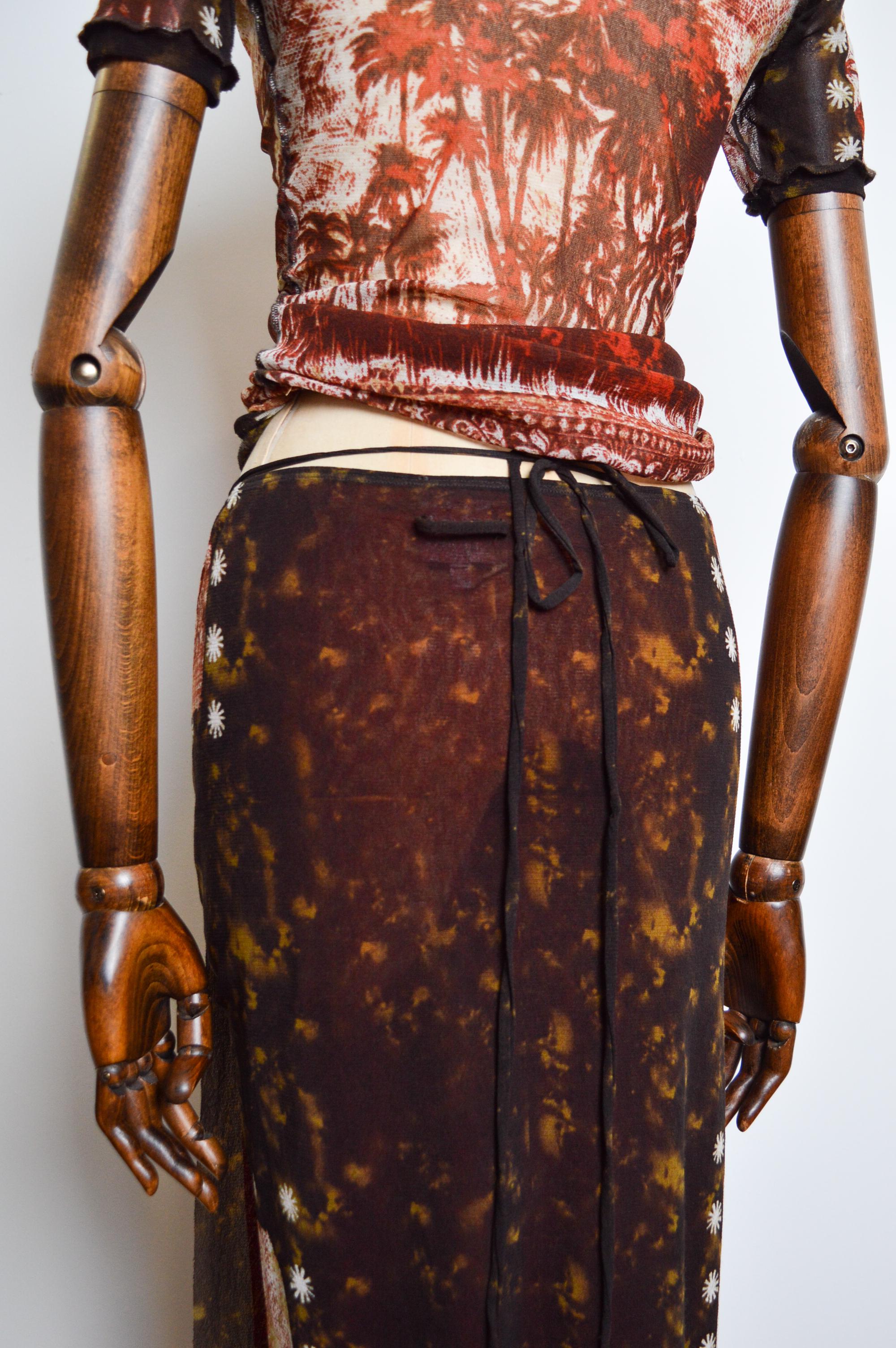 FW 1999 Jean Paul Gaultier Micro Mesh Ensemble Matching Top & Skirt Set For Sale 6