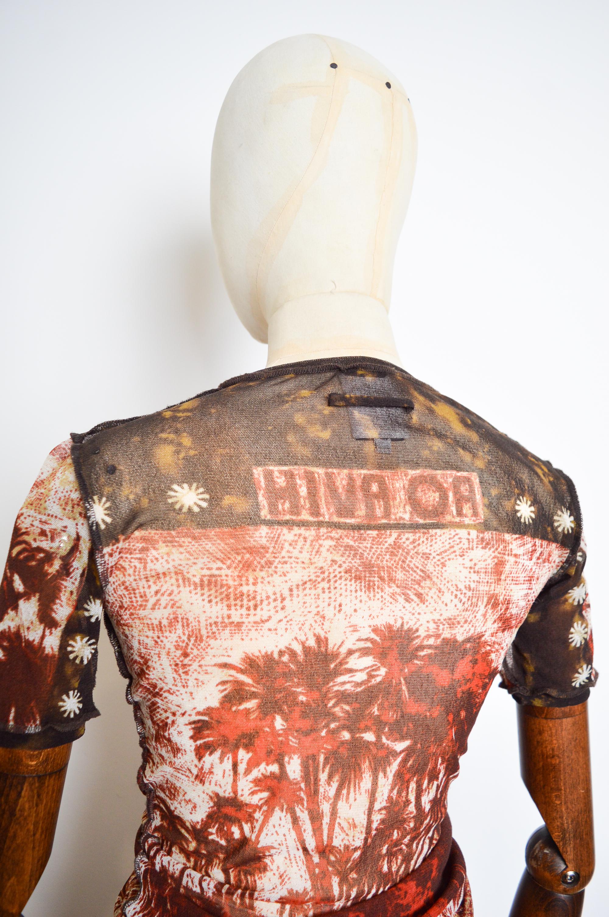 FW 1999 Jean Paul Gaultier Conjunto de micromalla a juego con top y falda en venta 8