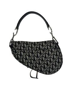 FW 2000 Dior by John Galliano Black Monogram Saddle Bag