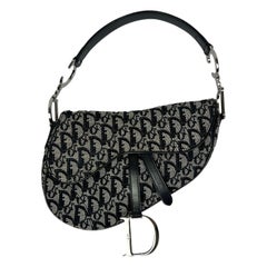 FW 2000 Dior by John Galliano Black Monogram Saddle Bag