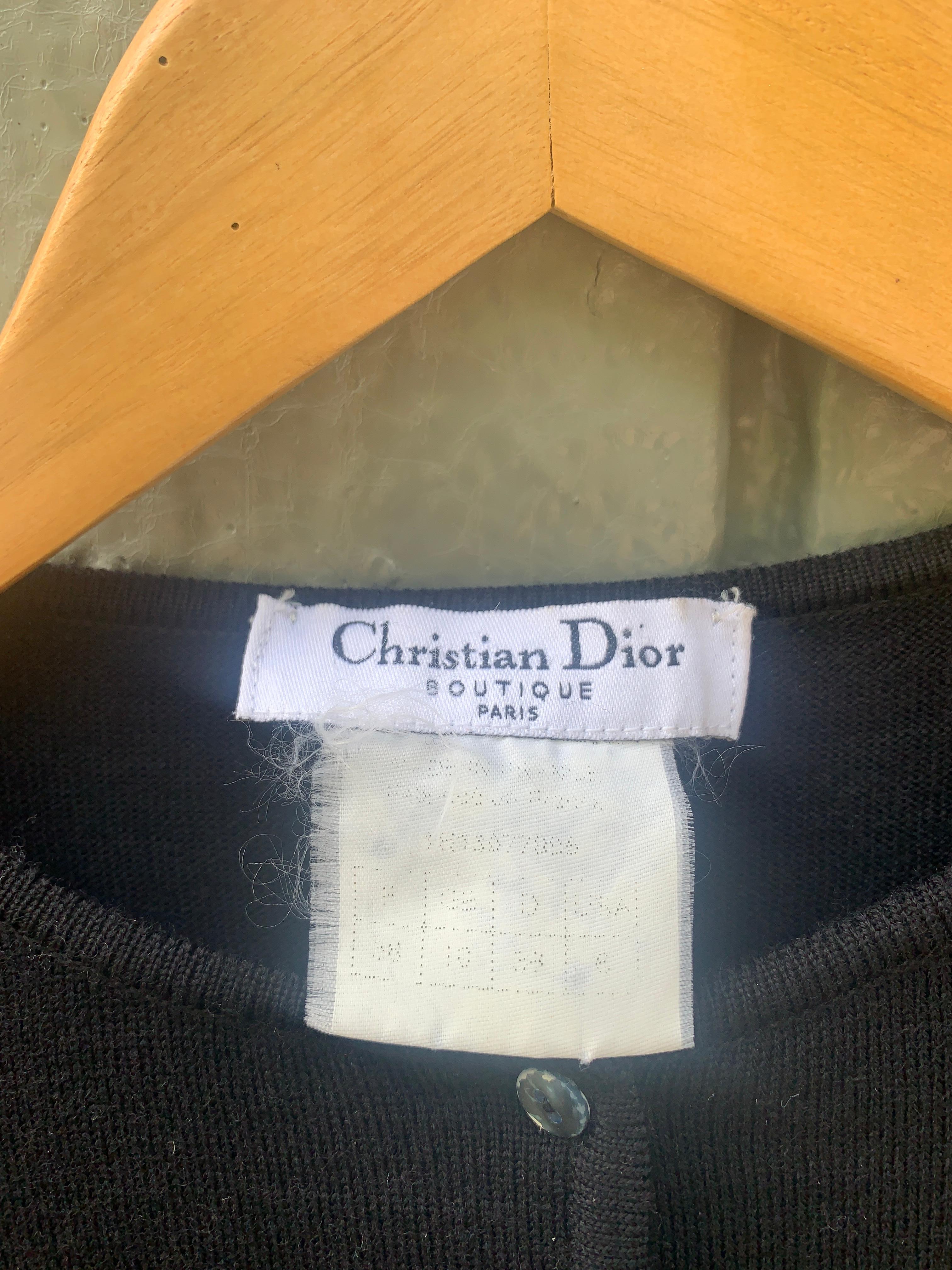 FW 2001 Christian Dior & John Galliano Strickjacke aus Wolle 2000er Jahre Häkelstickerei im Angebot 5
