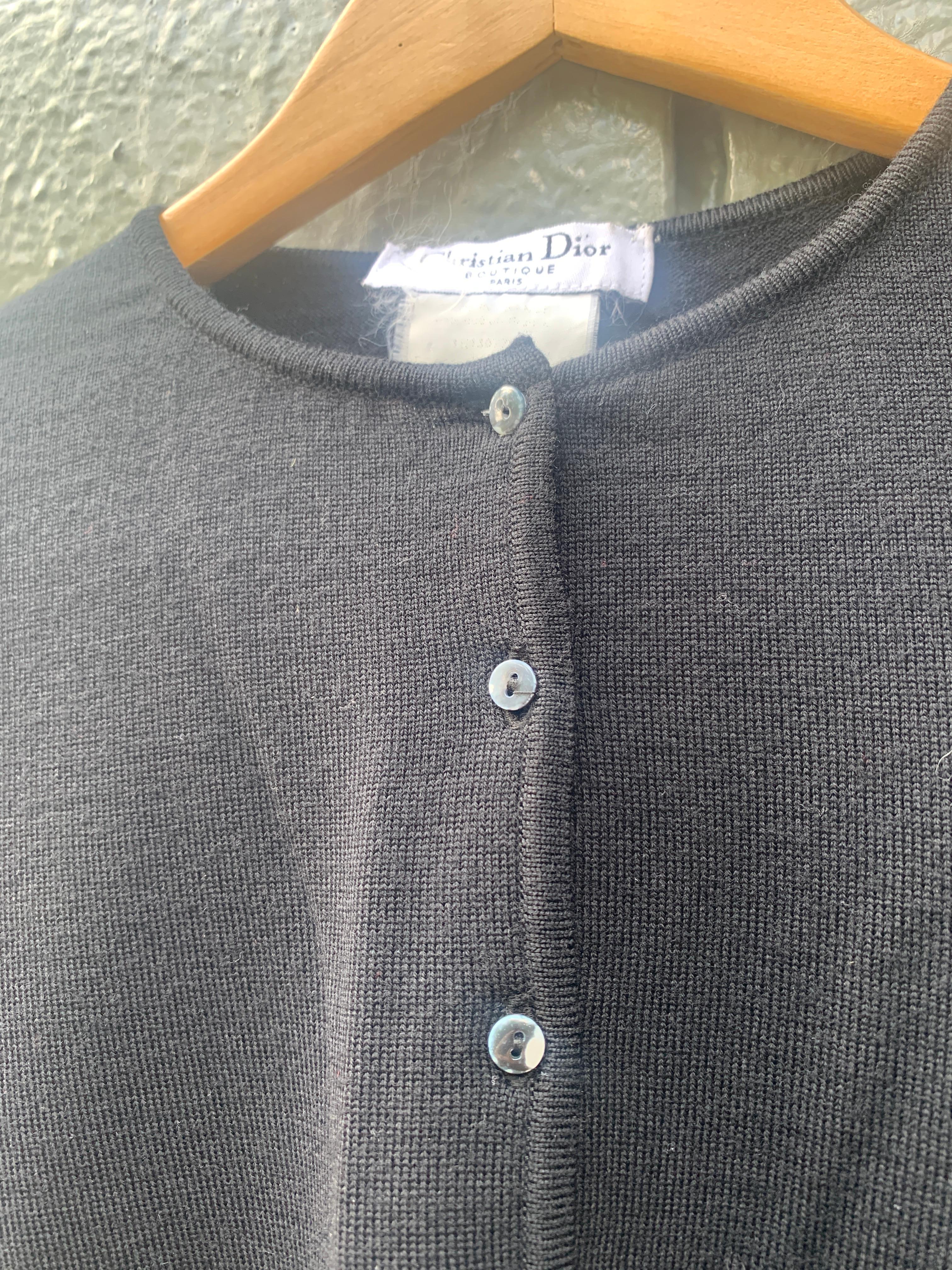 FW 2001 Christian Dior & John Galliano Strickjacke aus Wolle 2000er Jahre Häkelstickerei im Angebot 7