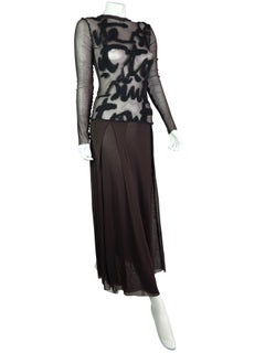 FW 2001 Jean-Paul Gaultier Manuscript Mesh Dress