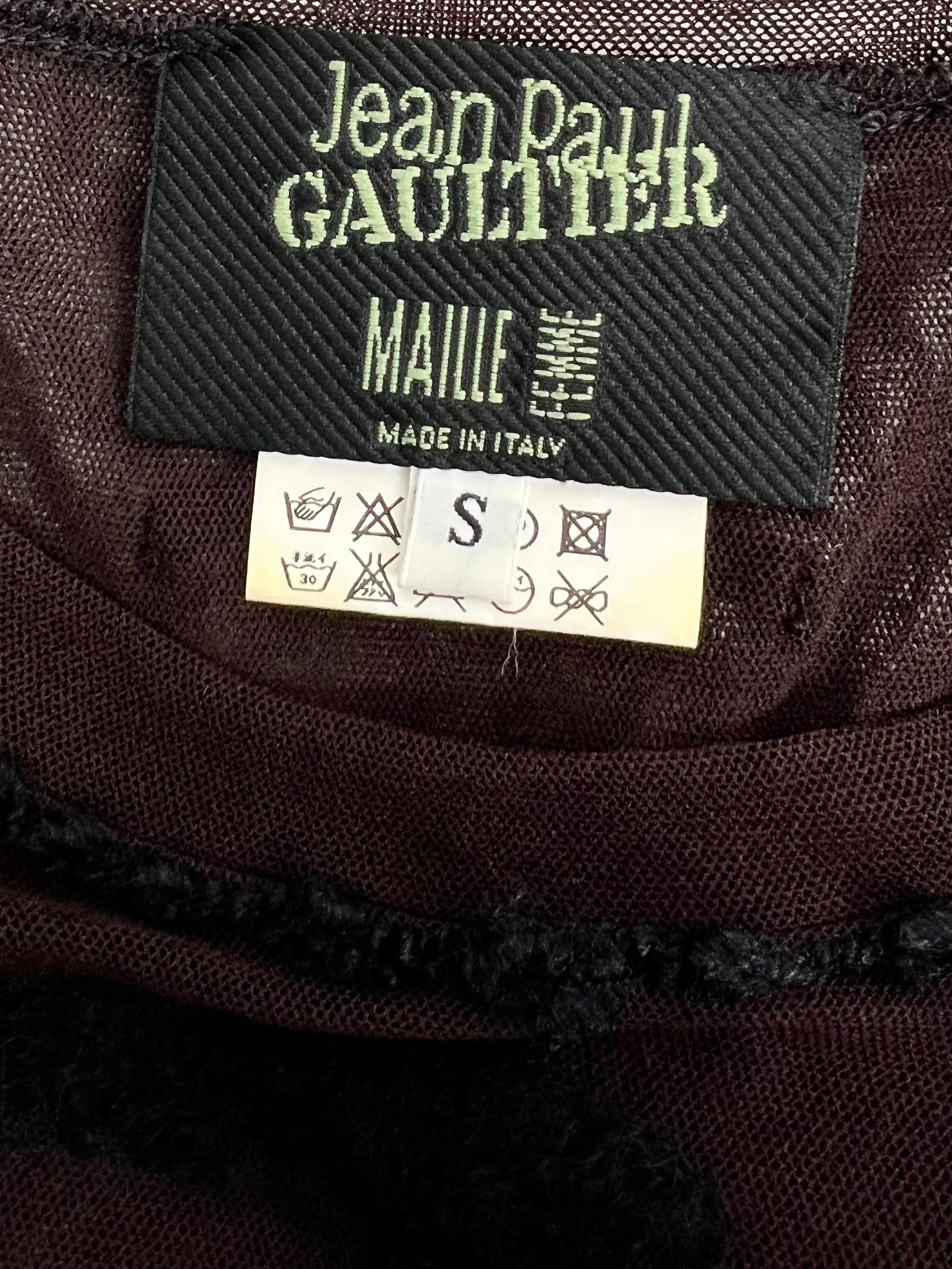 FW 2001 Jean-Paul Gaultier Manuscript Mesh Dress 1