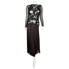 FW 2001 Jean-Paul Gaultier Manuscript Mesh Dress