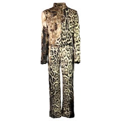 FW 2001 Roberto Cavalli Distressed Silk Denim Ensemble