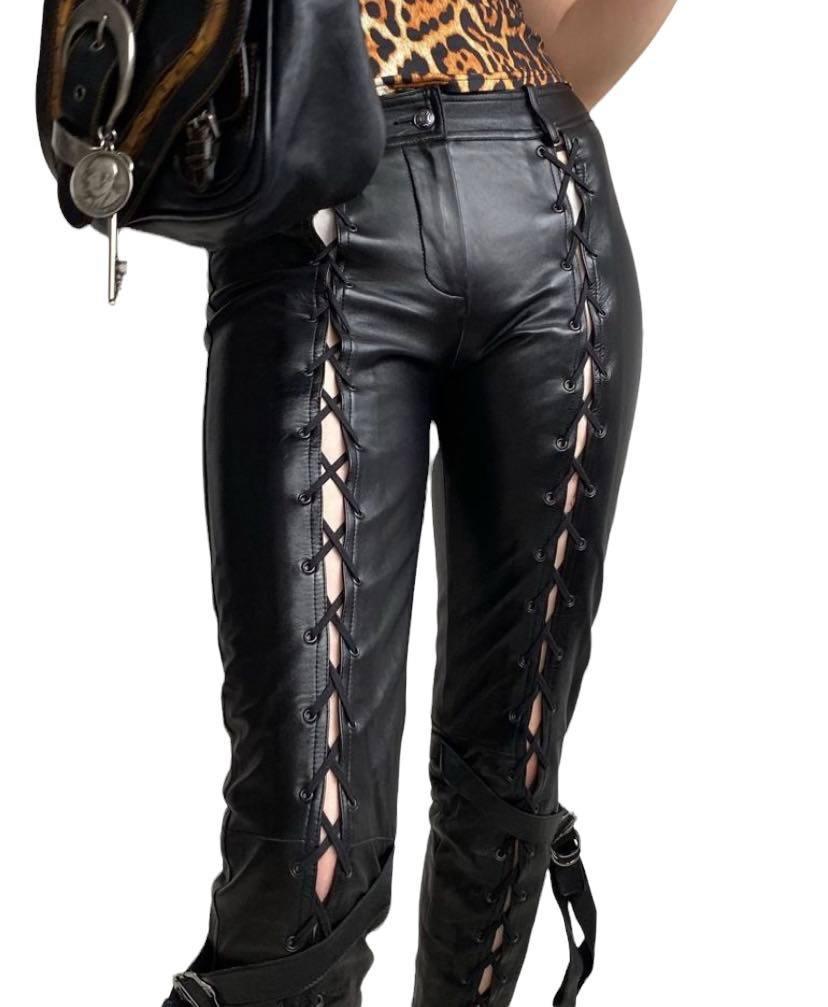 FW 2003 Look #1 Vintage John Galliano for Christian Dior 
Black leather pants

FR Size 38 - US 6

Excellent condition 