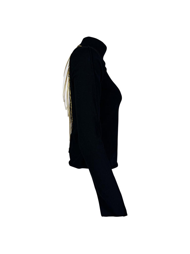 FW 2003 Roberto Cavalli Open Back Chain Sweater In Excellent Condition For Sale In Prague, CZ