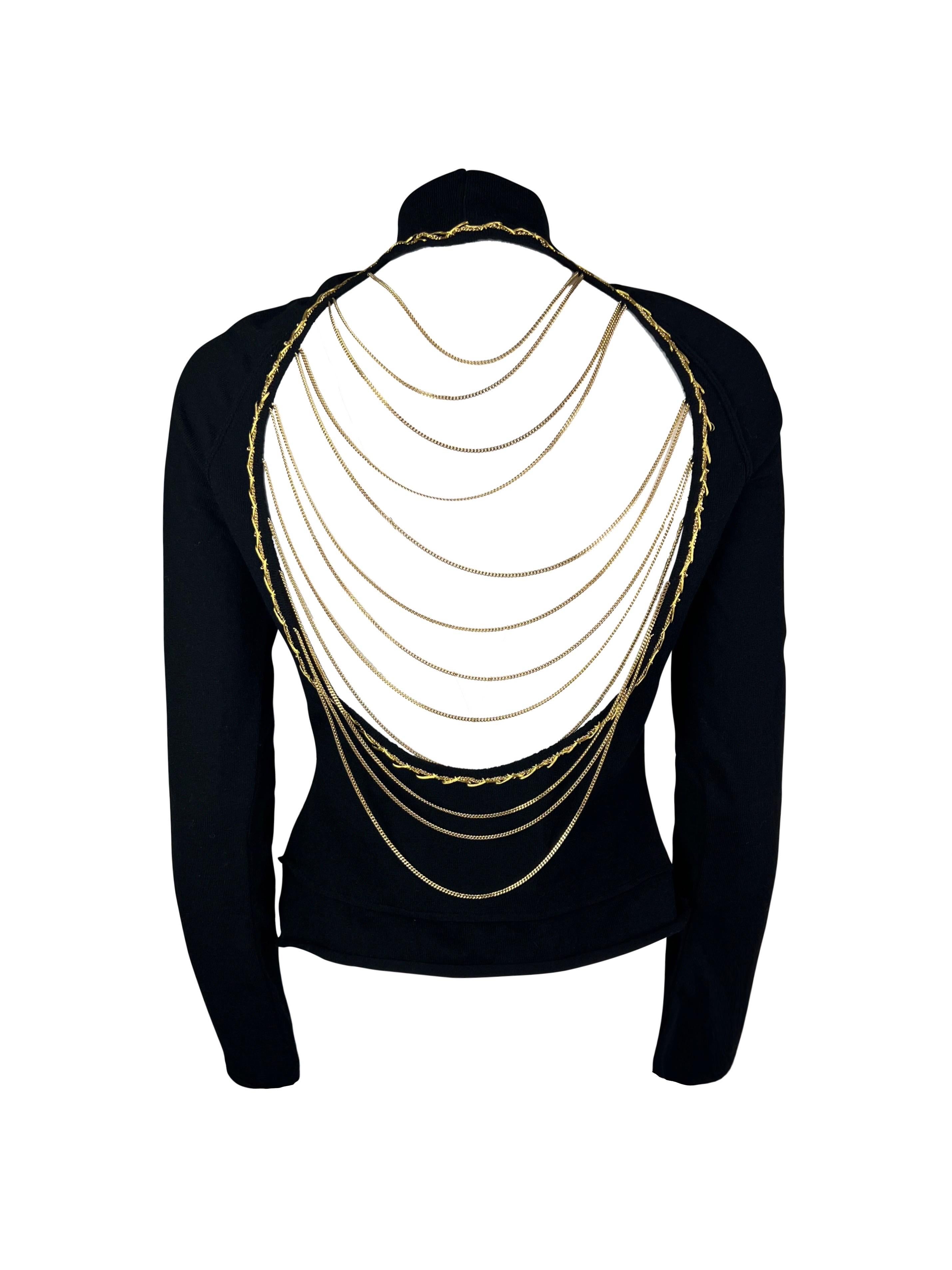 FW 2003 Roberto Cavalli Open Back Chain Sweater In Excellent Condition In Prague, CZ