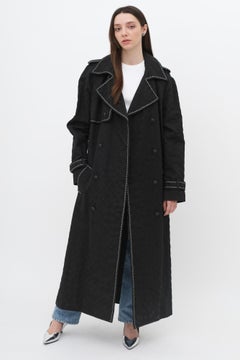 FW 2004 Black Quilted Chainlink Trench Coat