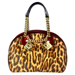 FW 2004 Dior by John Galliano Leopard Print Pony Gambler Dice Bag