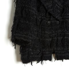 FW 2005 Chanel Jacket FR40/42 Tweed Black Effiloche