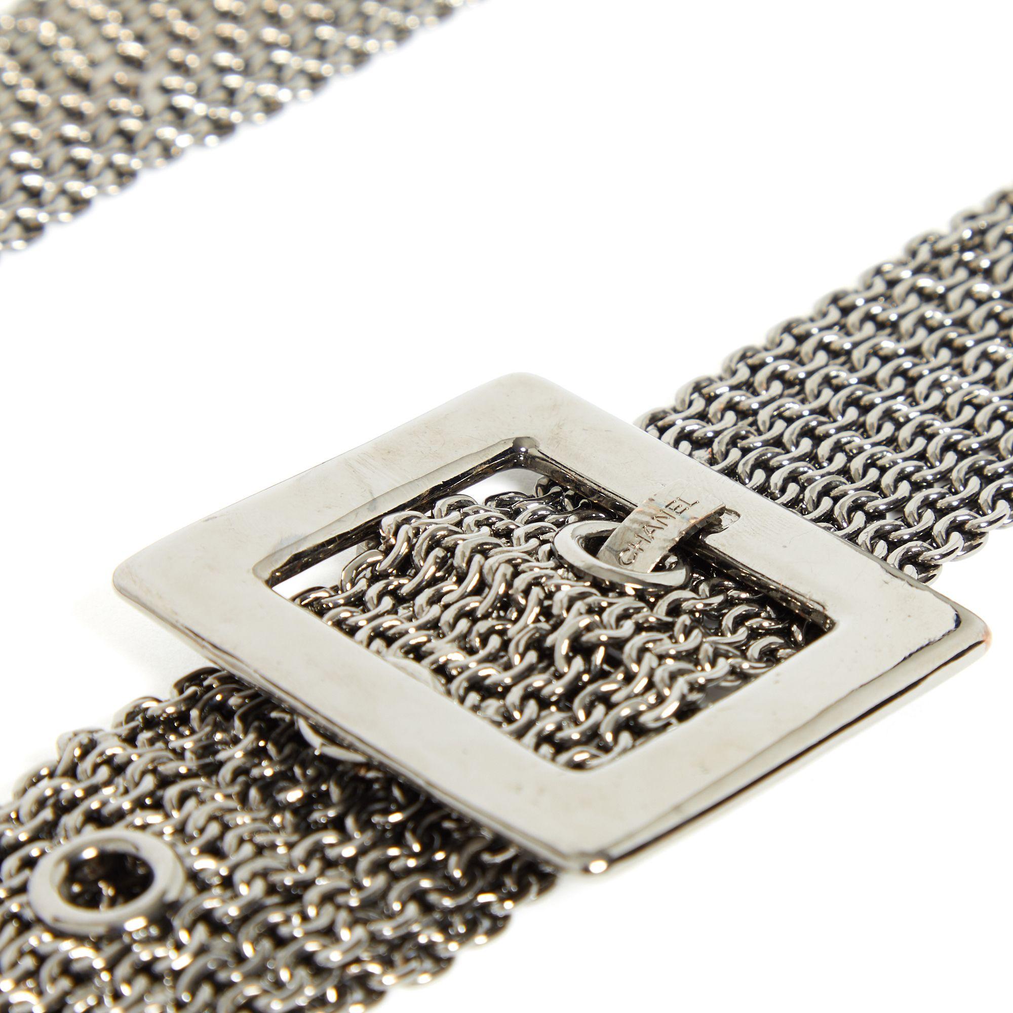 FW 2007 Chanel 9 Chainlink rows Belt T85  In Excellent Condition For Sale In PARIS, FR