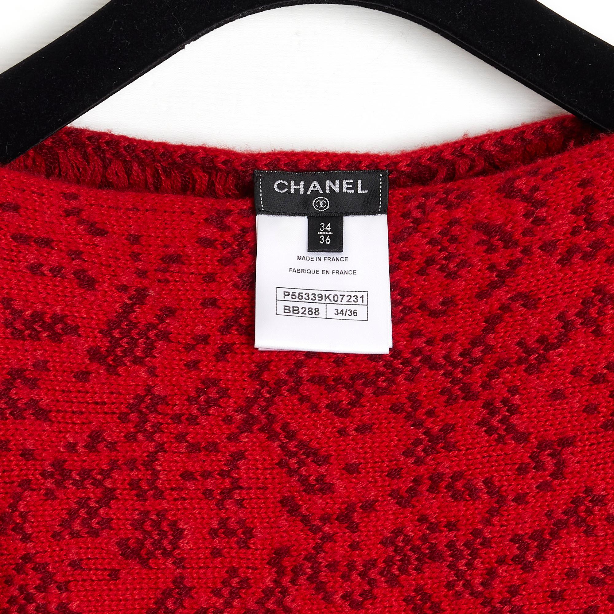 FW 2016 Chanel Red Cashmere Camelia Cape  For Sale 1